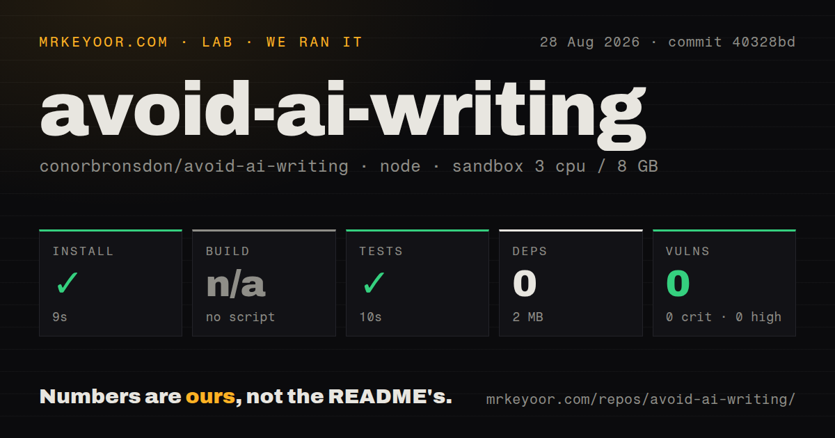 Lab card: what happened when we ran avoid-ai-writing