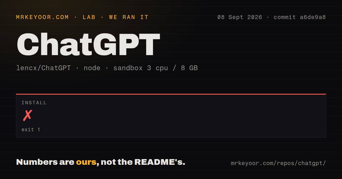 Lab card: what happened when we ran ChatGPT