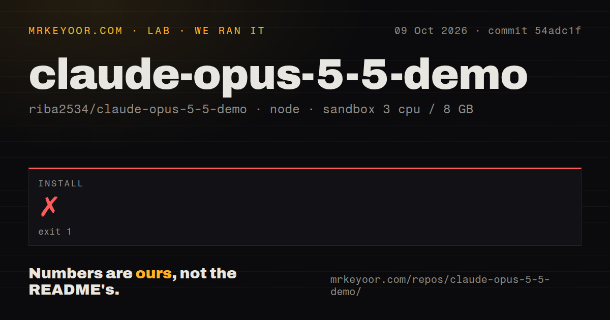 Lab card: what happened when we ran claude-opus-5-5-demo
