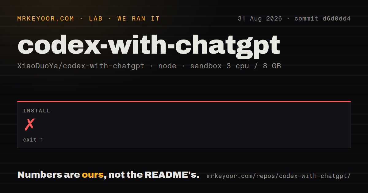 Lab card: what happened when we ran codex-with-chatgpt