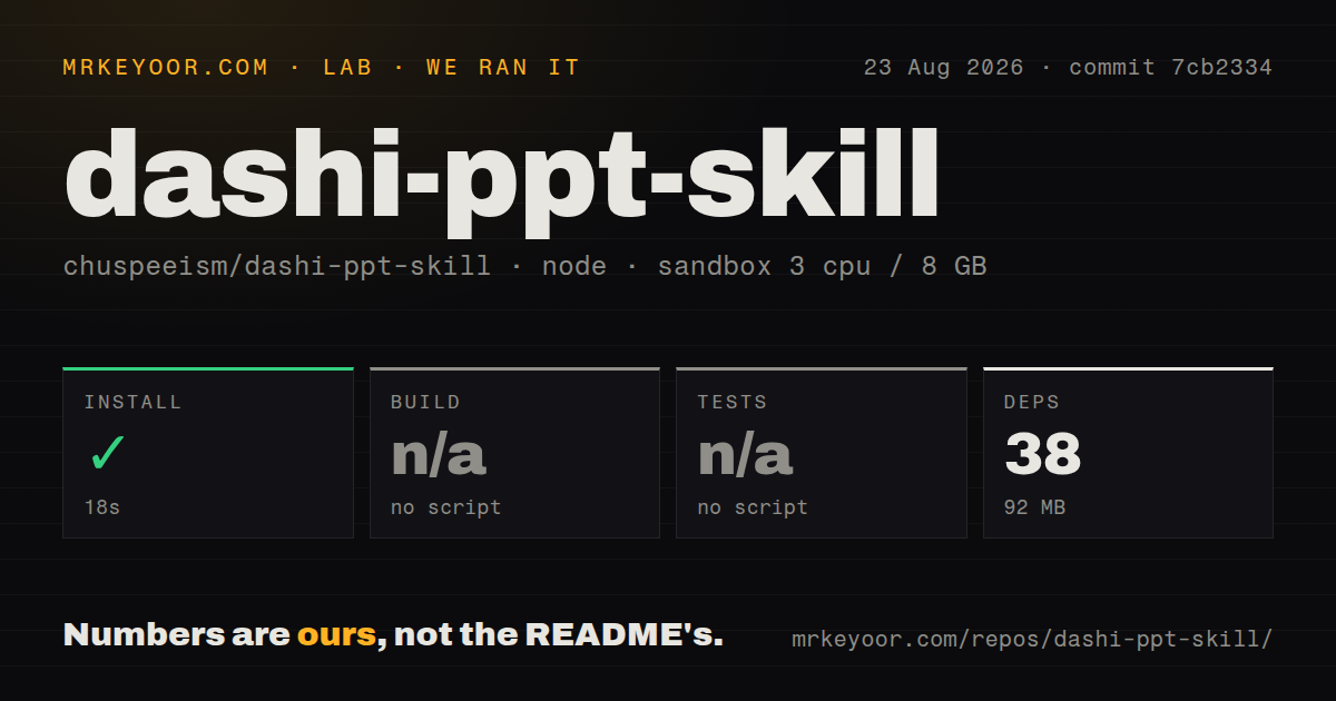 Lab card: what happened when we ran dashi-ppt-skill