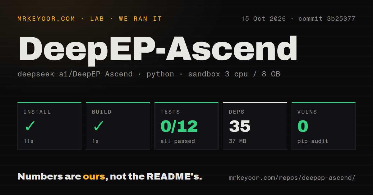 Lab card: what happened when we ran DeepEP-Ascend