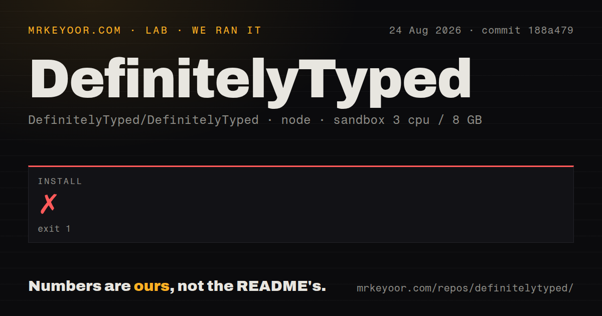 Lab card: what happened when we ran DefinitelyTyped