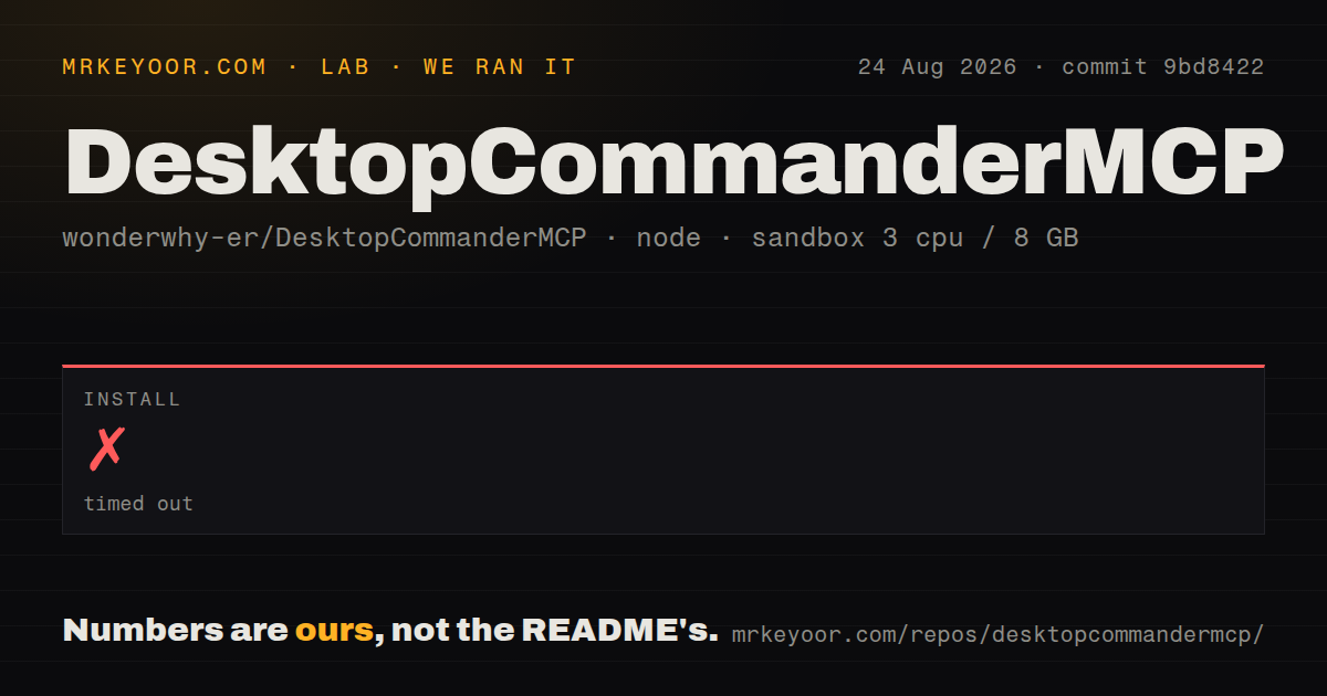 Lab card: what happened when we ran DesktopCommanderMCP