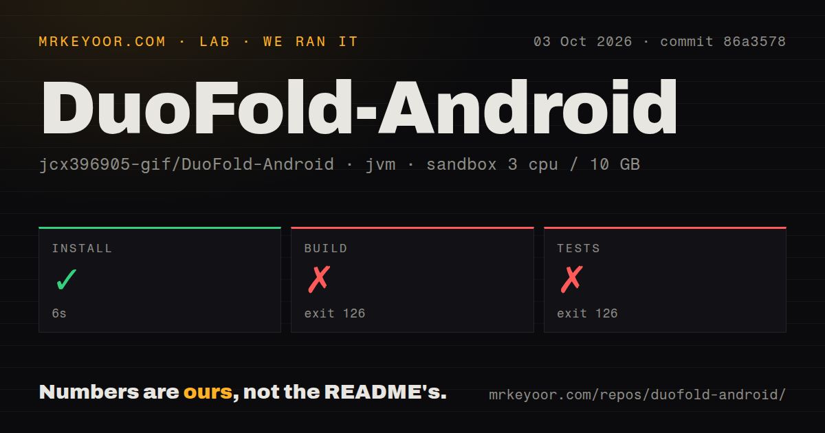 Lab card: what happened when we ran DuoFold-Android