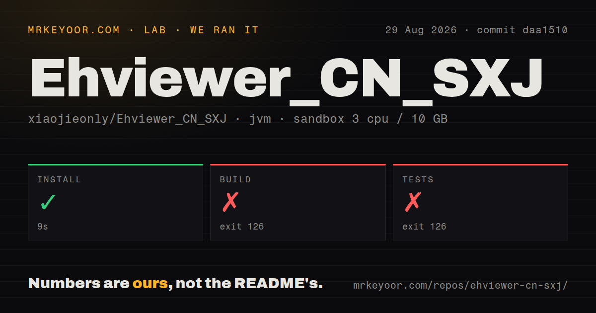 Lab card: what happened when we ran Ehviewer_CN_SXJ