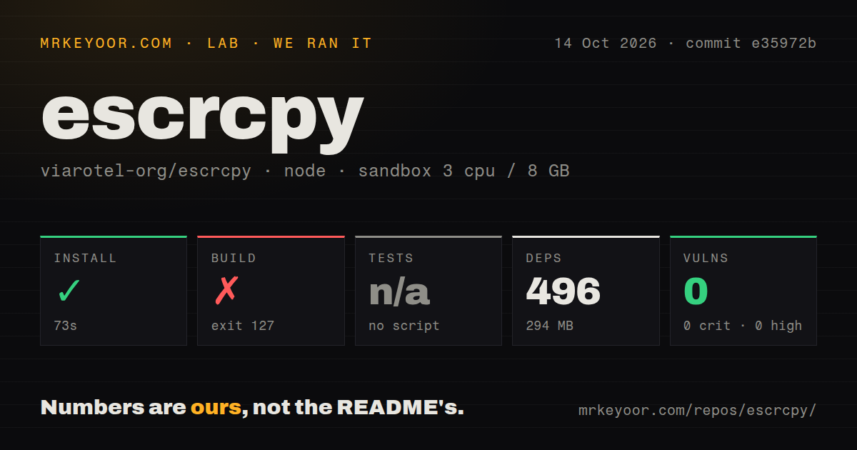 Lab card: what happened when we ran escrcpy