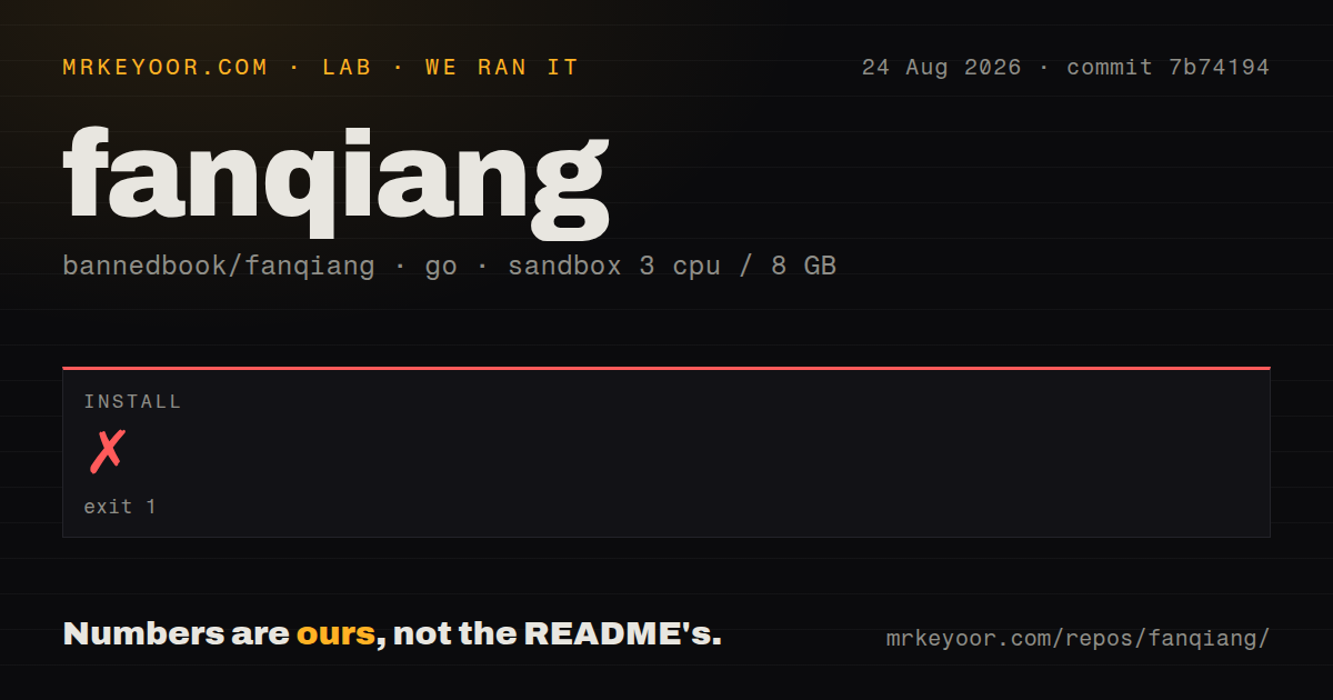 Lab card: what happened when we ran fanqiang