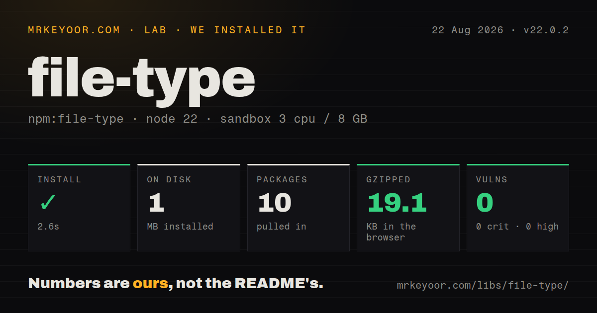 Lab card: what happened when we installed file-type