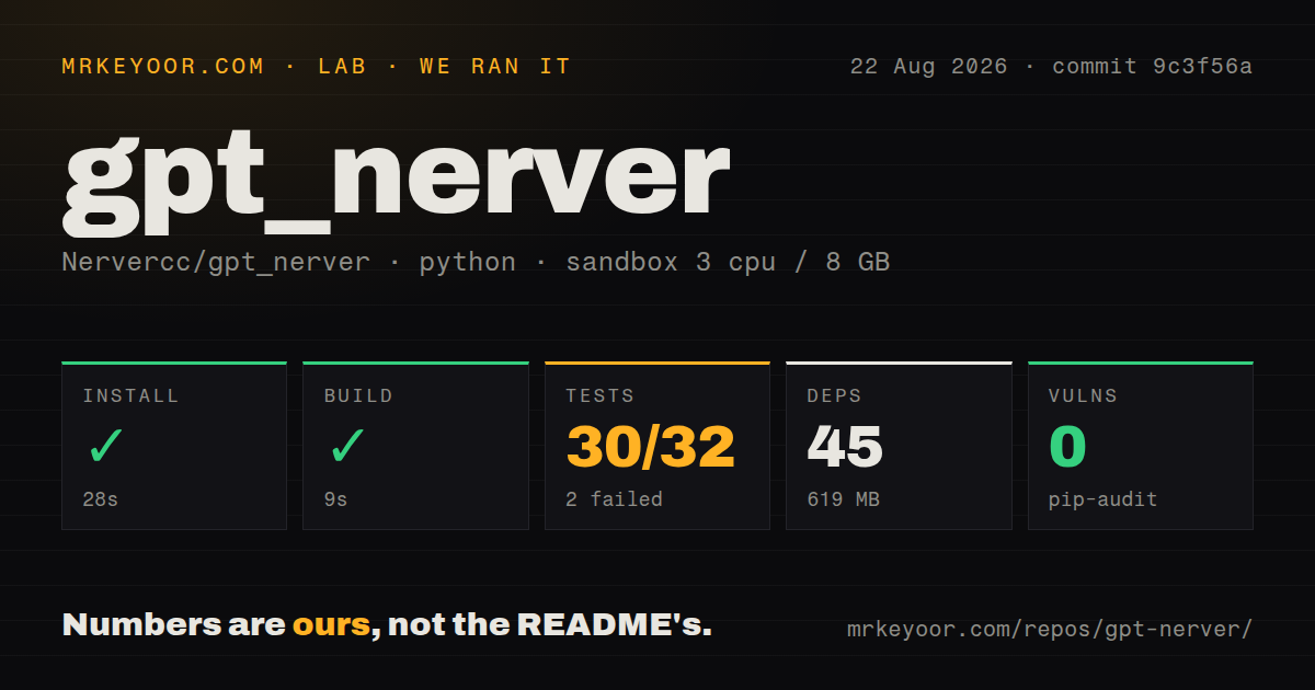 Lab card: what happened when we ran gpt_nerver