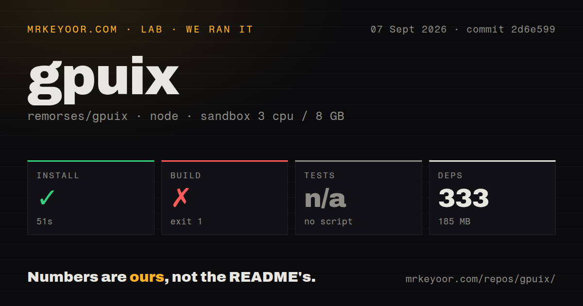 Lab card: what happened when we ran gpuix