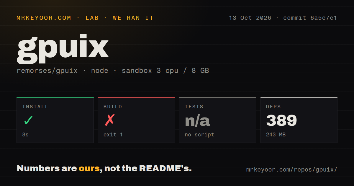 Lab card: what happened when we ran gpuix