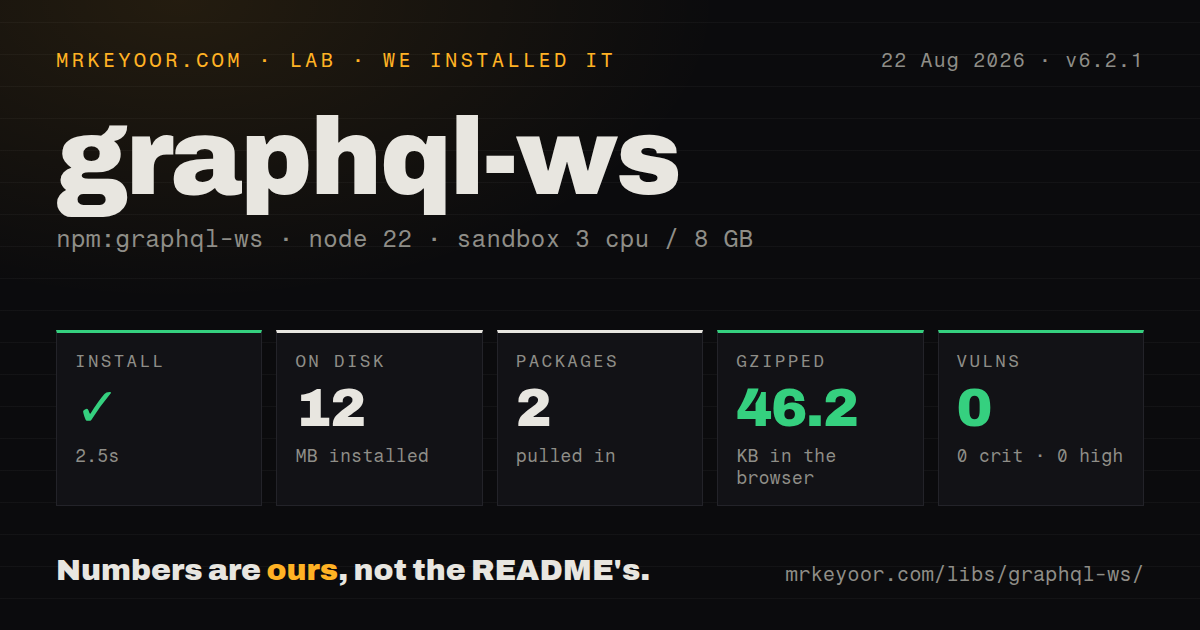 Lab card: what happened when we installed graphql-ws