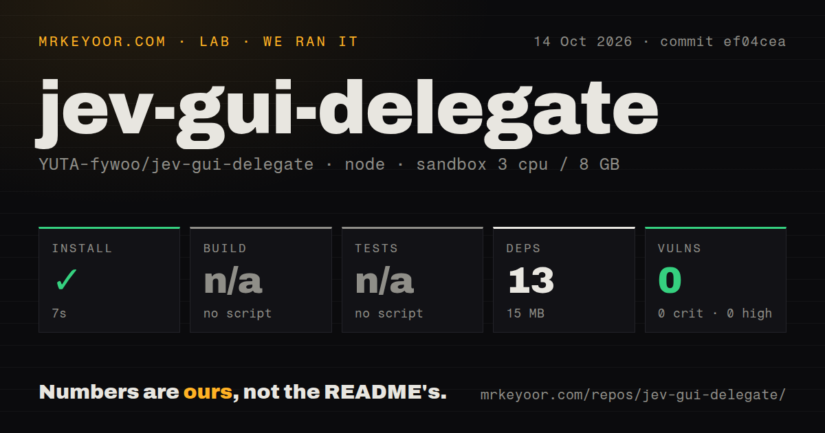 Lab card: what happened when we ran jev-gui-delegate