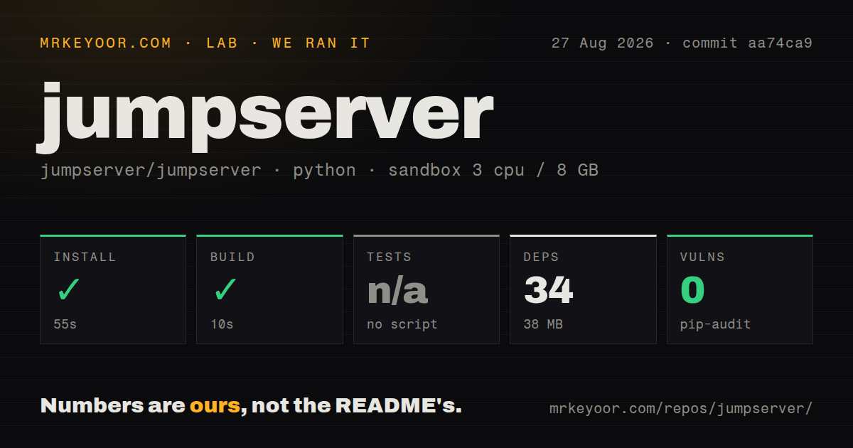 Lab card: what happened when we ran jumpserver