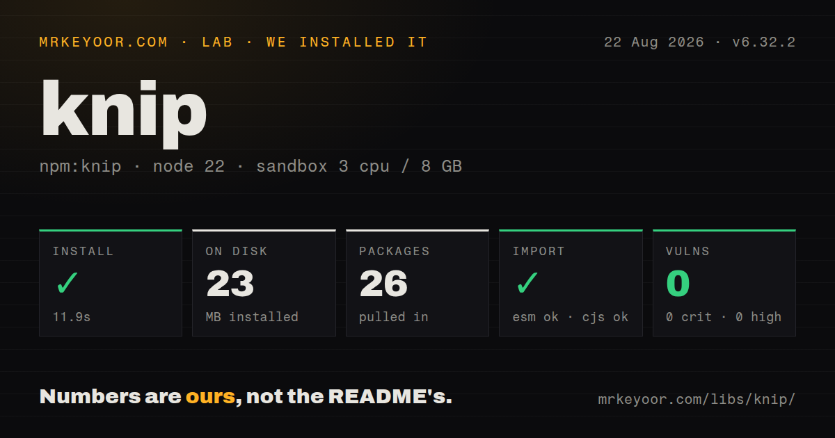 Lab card: what happened when we installed knip