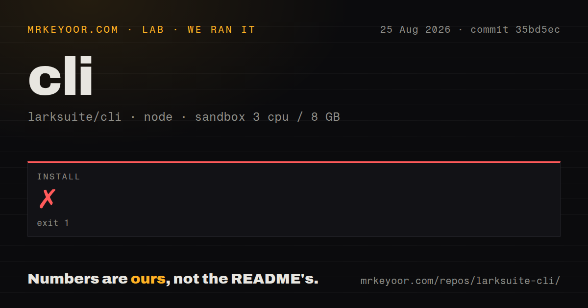 Lab card: what happened when we ran cli