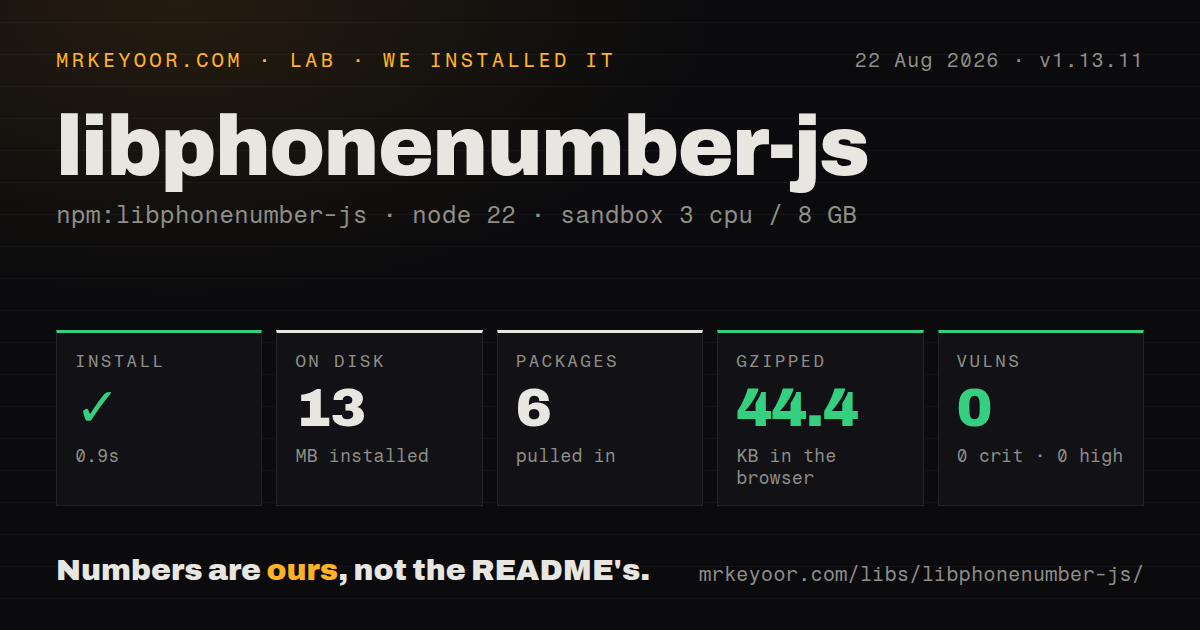 Lab card: what happened when we installed libphonenumber-js