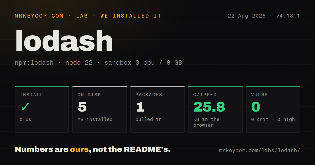 Lab card: what happened when we installed lodash