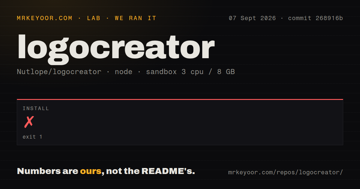Lab card: what happened when we ran logocreator