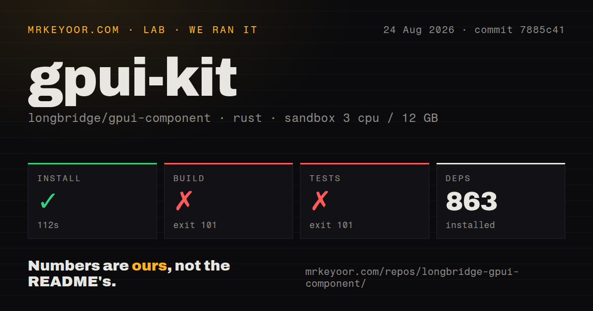 Lab card: what happened when we ran gpui-kit