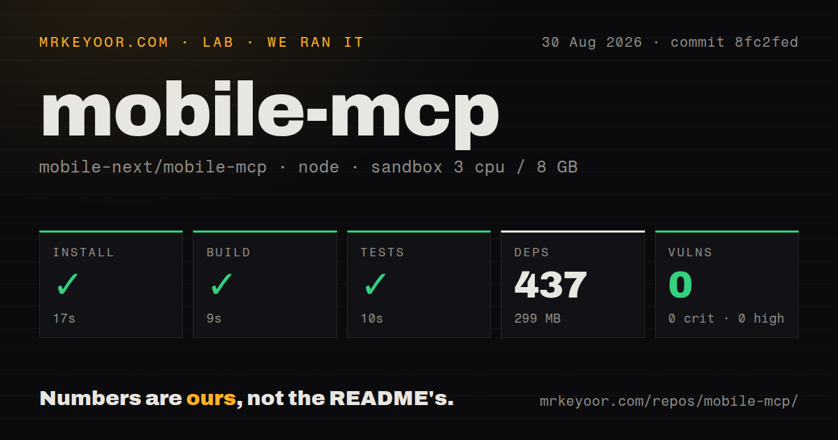 Lab card: what happened when we ran mobile-mcp