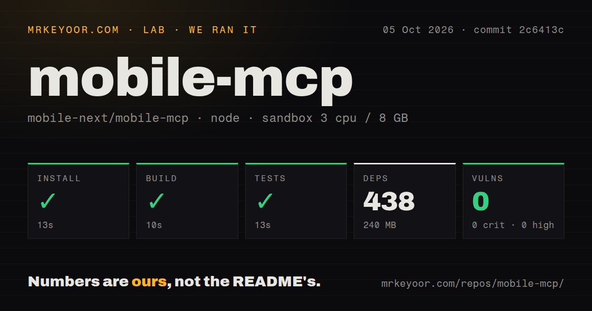Lab card: what happened when we ran mobile-mcp