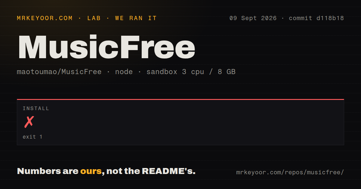 Lab card: what happened when we ran MusicFree