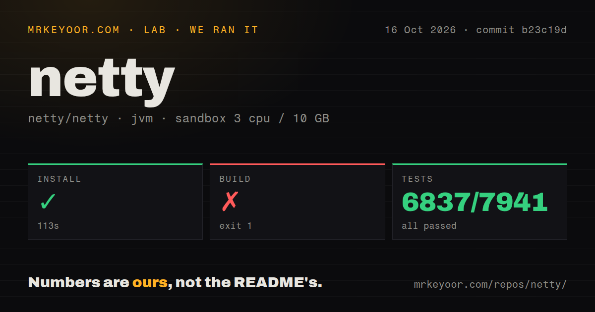 Lab card: what happened when we ran netty