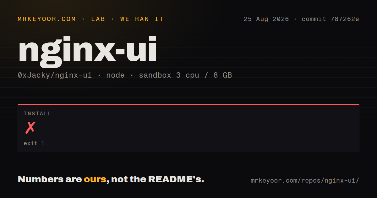 Lab card: what happened when we ran nginx-ui