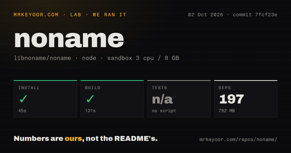 Lab card: what happened when we ran noname