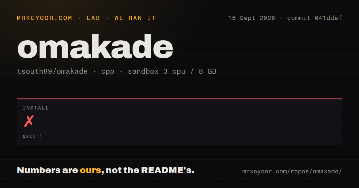 Lab card: what happened when we ran omakade