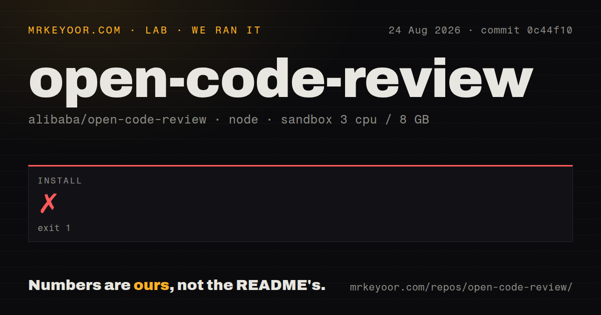 Lab card: what happened when we ran open-code-review