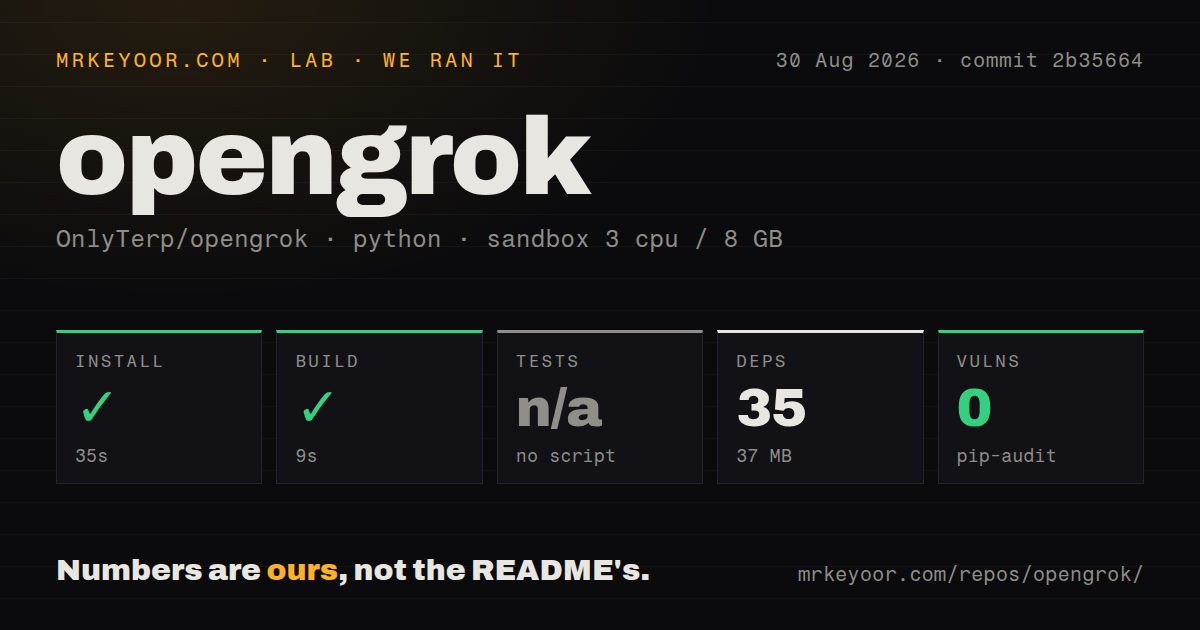Lab card: what happened when we ran opengrok