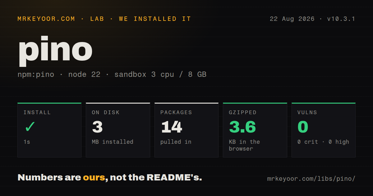 Lab card: what happened when we installed pino