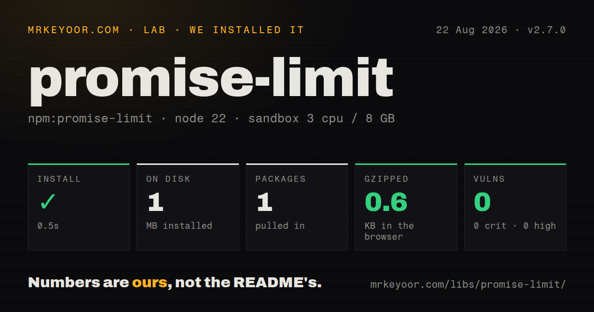 Lab card: what happened when we installed promise-limit