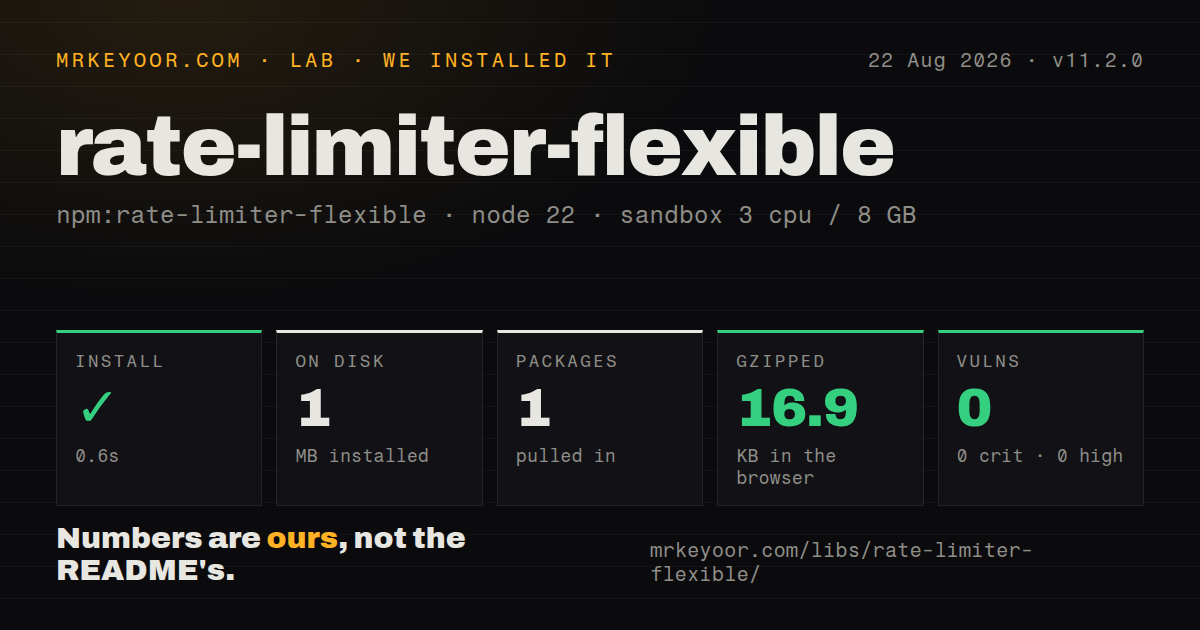 Lab card: what happened when we installed rate-limiter-flexible