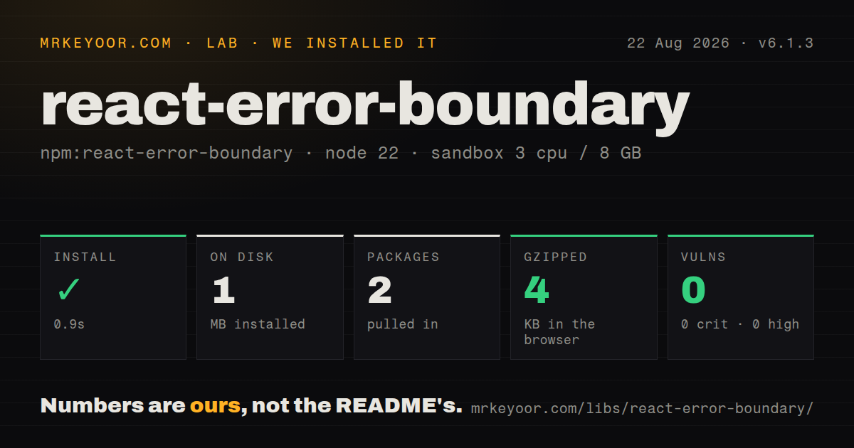 Lab card: what happened when we installed react-error-boundary