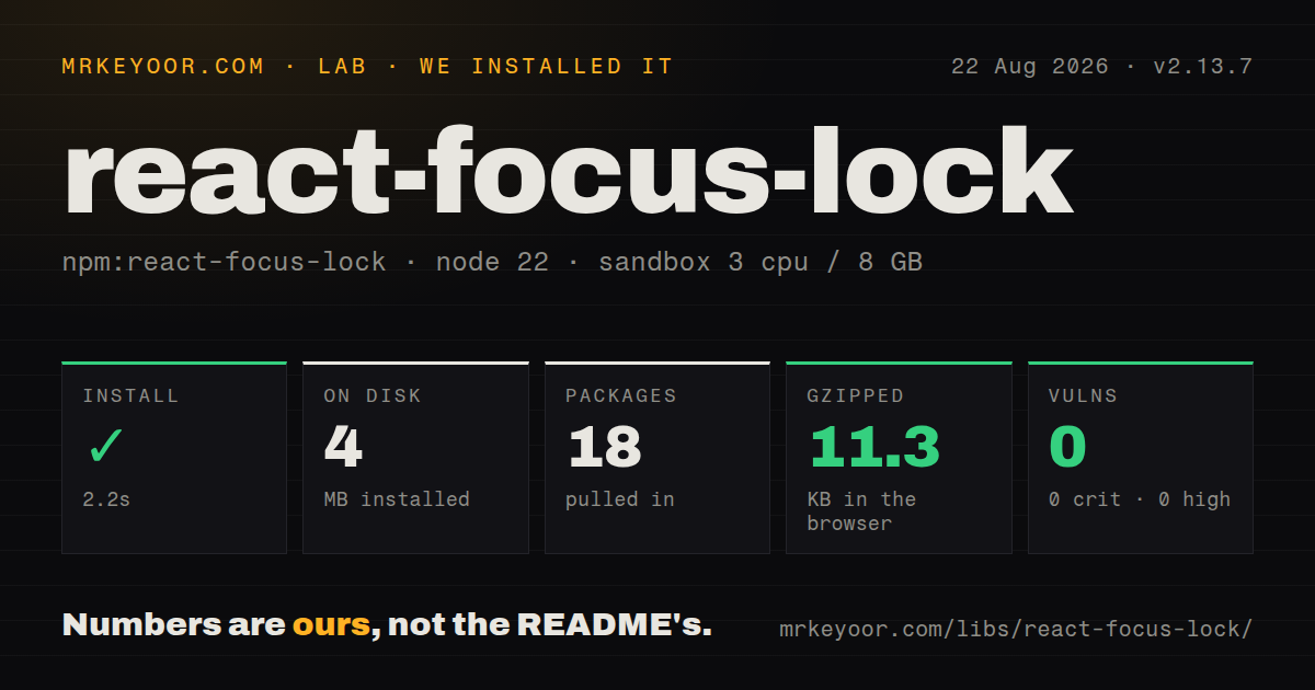Lab card: what happened when we installed react-focus-lock