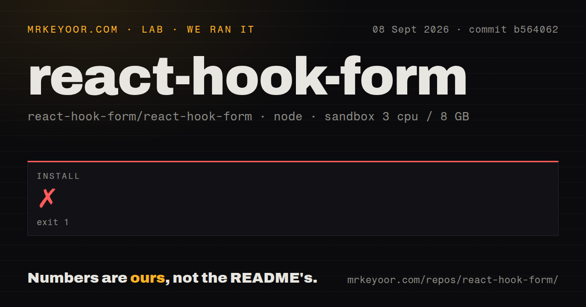 Lab card: what happened when we ran react-hook-form