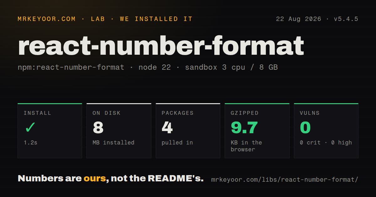 Lab card: what happened when we installed react-number-format