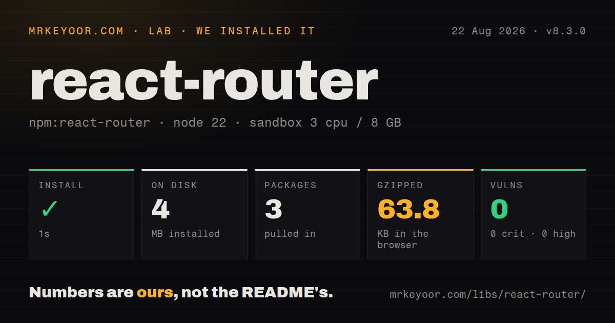 Lab card: what happened when we installed react-router