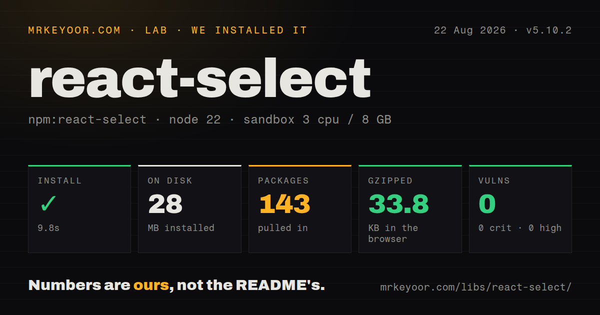 Lab card: what happened when we installed react-select