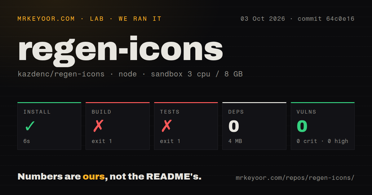Lab card: what happened when we ran regen-icons