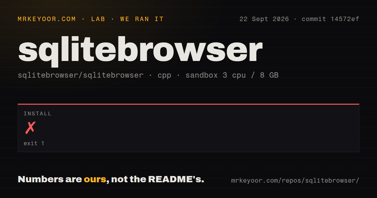 Lab card: what happened when we ran sqlitebrowser