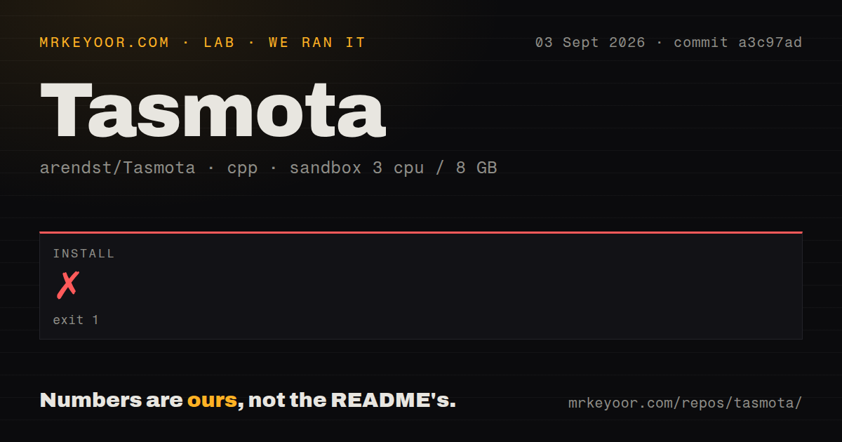 Lab card: what happened when we ran Tasmota