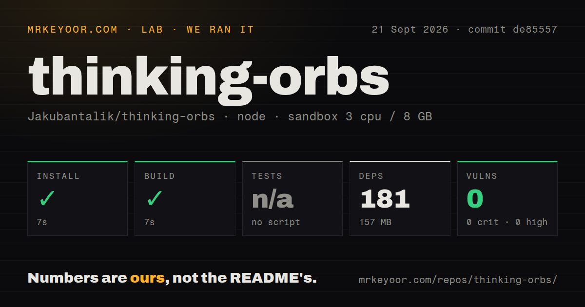 Lab card: what happened when we ran thinking-orbs