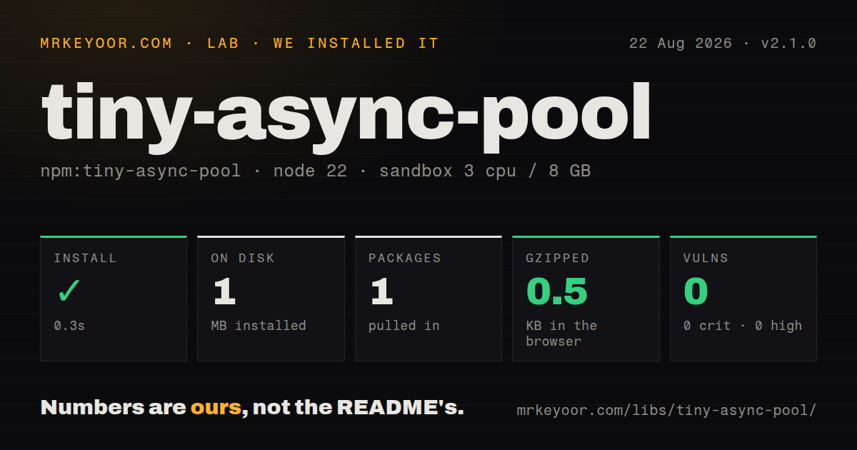 Lab card: what happened when we installed tiny-async-pool