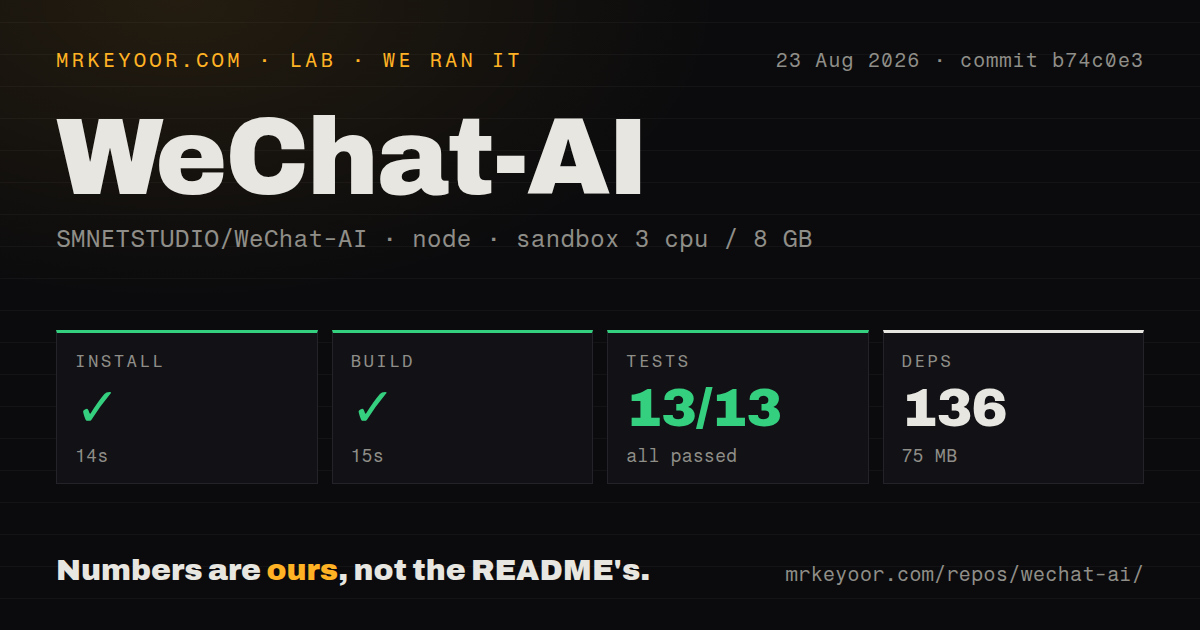 Lab card: what happened when we ran WeChat-AI