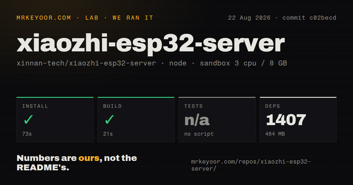 Lab card: what happened when we ran xiaozhi-esp32-server